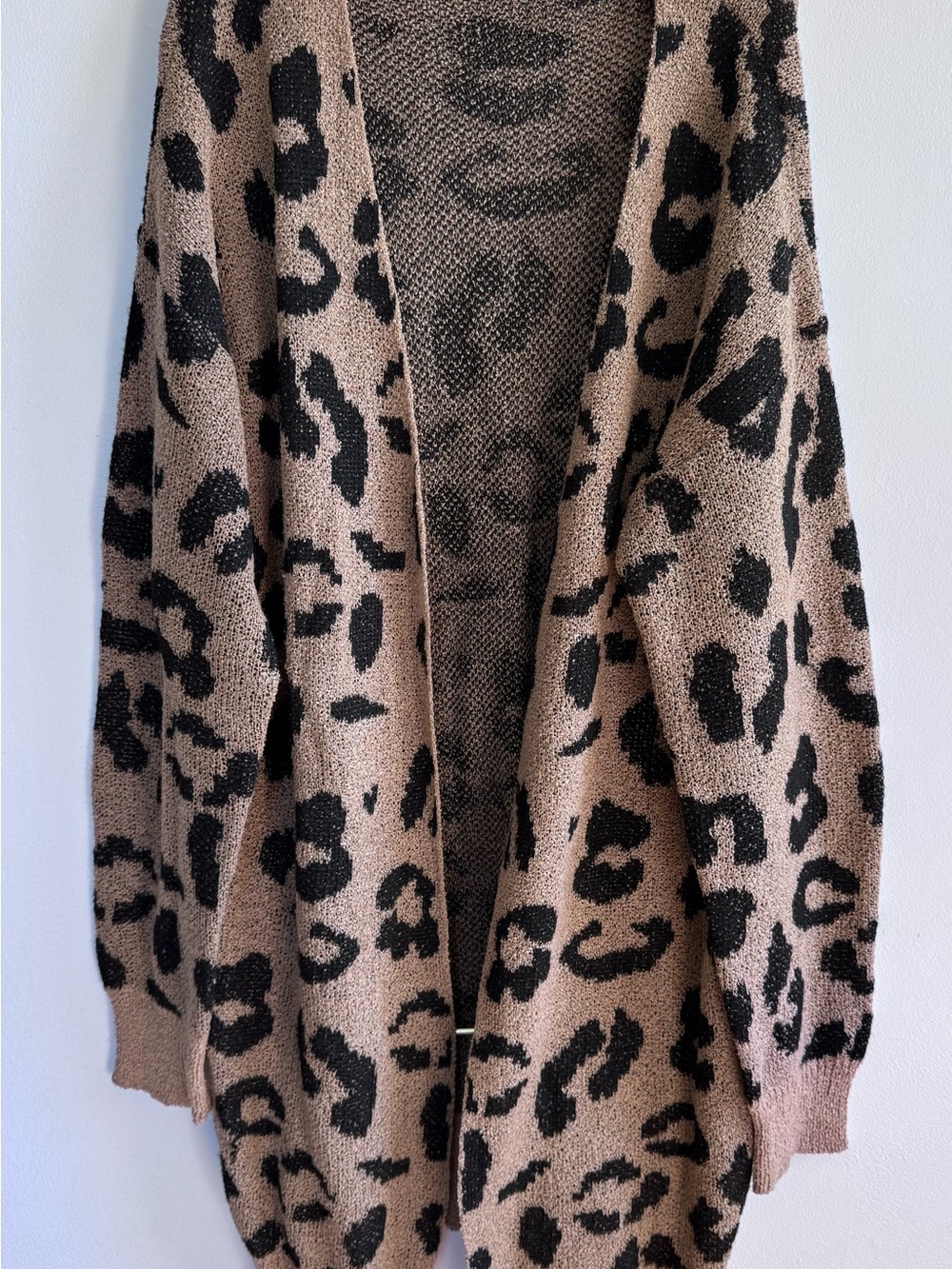 SHEIN Leopard Open-Front Cardigan One Size